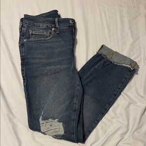 Good American Blue Ankle Cropped Jeans